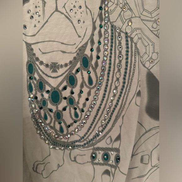 Key Closet Frenchie Light Grey Women’s Swarovski Studded Tank Top Size XS - Picture 6 of 12